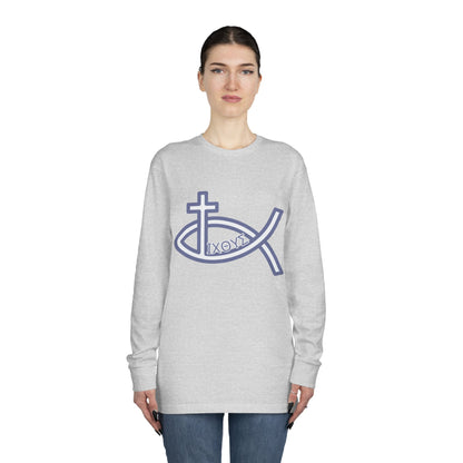 Faith-Inspired Long Sleeve Crewneck Tee - Perfect for Believers, Christian Gifts, Religious Apparel, Everyday Wear, Inspirational Clothing