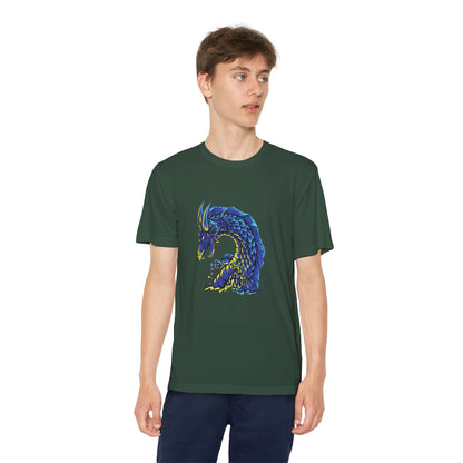 T-Shirt  Youth Dragon Graphic Tee Competitive Spirit Shirt for Kids Epic Dragon Art Birthday Gift Sports Event Apparel