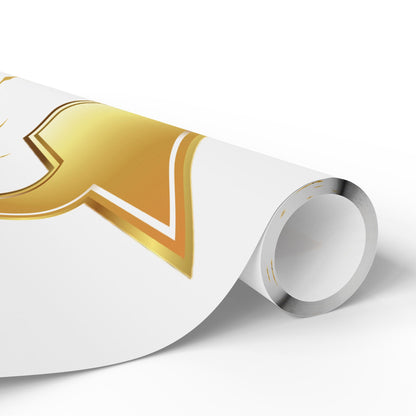 Gold Star Wrapping Paper Roll - Festive Birthday & Celebration Gift Wrap