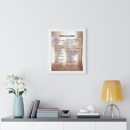 Framed Print Art Hebrew God Names Wall Art Home Decor Faith Gift Christian Room Prayer Space Divine Text Scripture Display Spiritual Design
