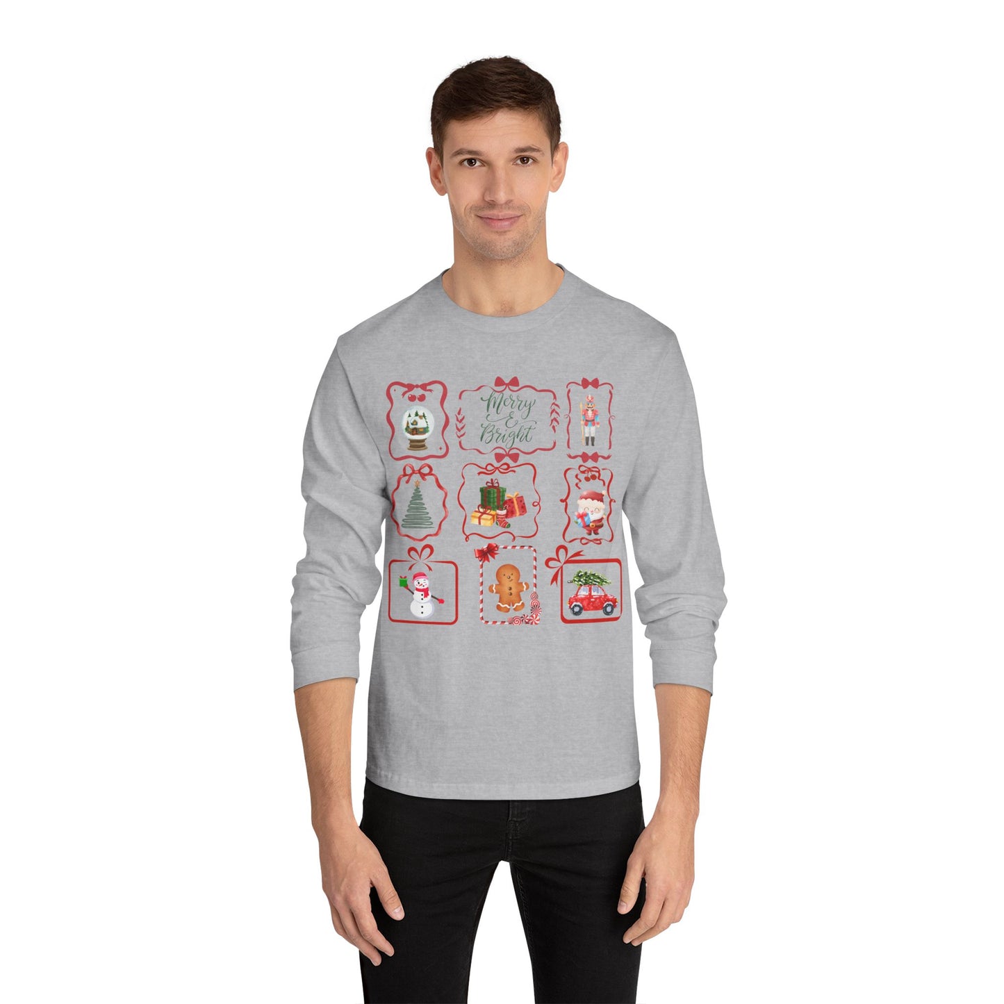 T-Shirt Festive Unisex Long Sleeve Shirt Holiday Christmas Apparel Winter Merchandise Gift for Him/Her Casual Layering Top