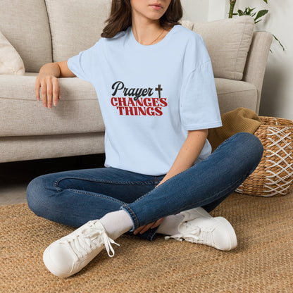 Prayer Changes Things T-Shirt Inspirational Christian Faith Tee Faith Based Spiritual Tee