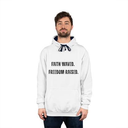 Sweatshirt Faith-Inspired Unisex Varsity Hoodie Freedom Raised Spiritual Gift Casual Wear Godly Apparel Patriotic Sweatshirt