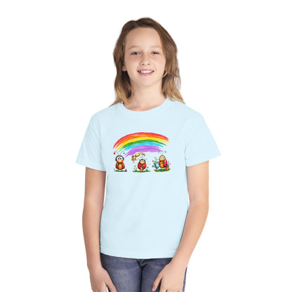 Kids Rainbow Ladybug Tee — Cute Playful Graphic Youth T-Shirt