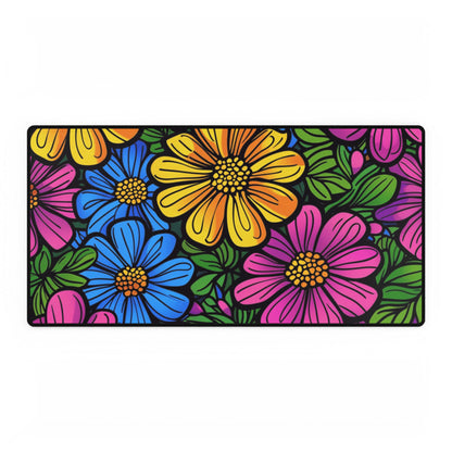 Floral Pop Desk Mat — Colorful Daisy Mouse Pad