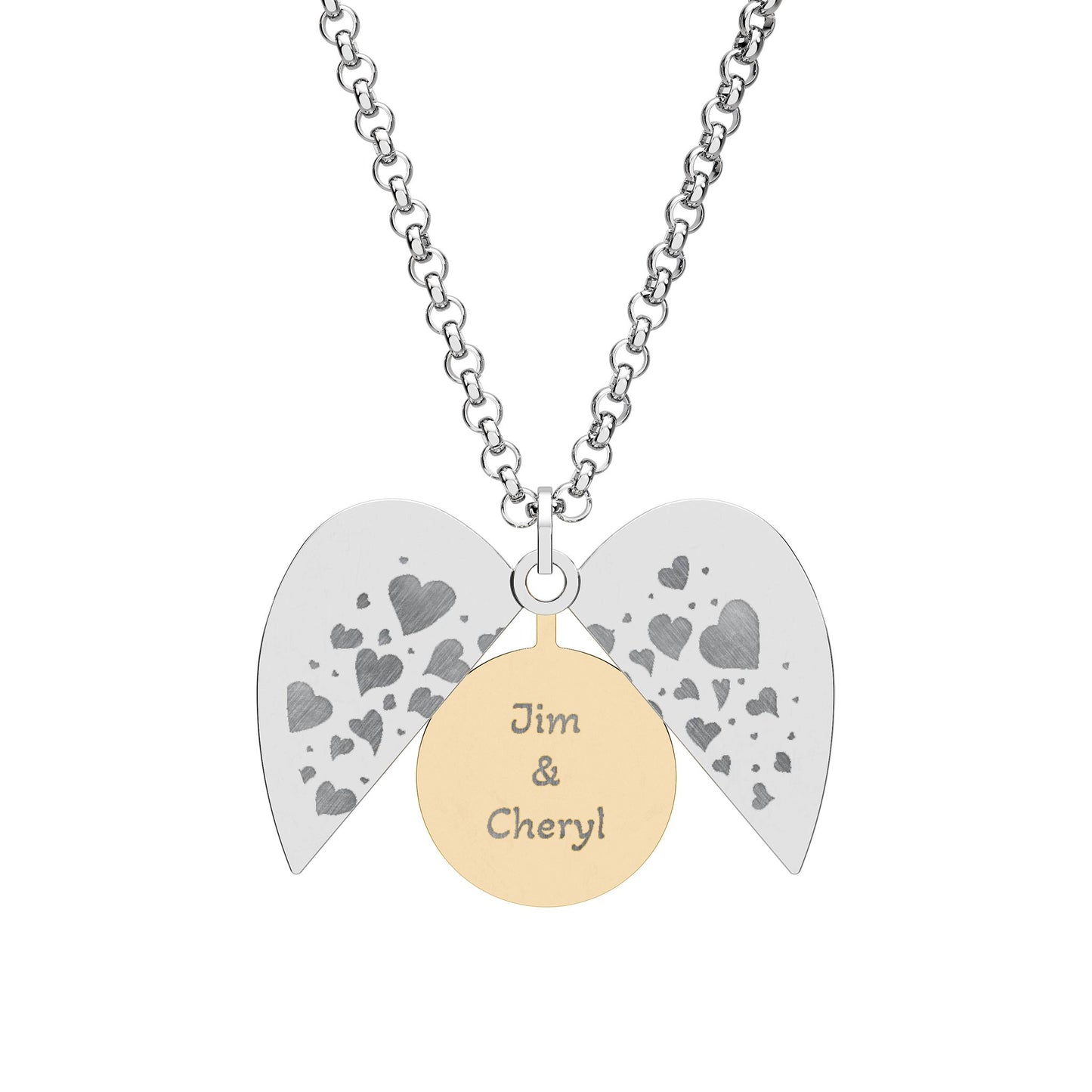 Engravable Hidden Message Heart Necklace – Split Locket with Personalized Disc