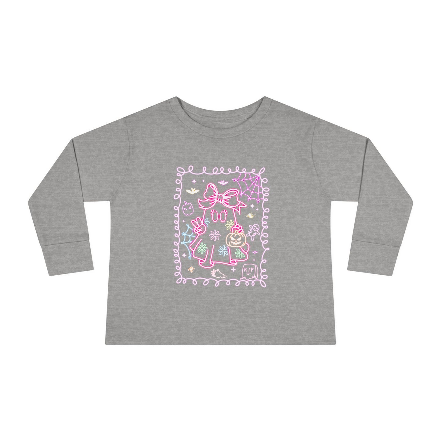 T-Shirt Cute Cat Toddler Long Sleeve Tee Adorable Gift Kids' Fashion Playdate Outfit Baby Shower Present Everyday Wear Halloween