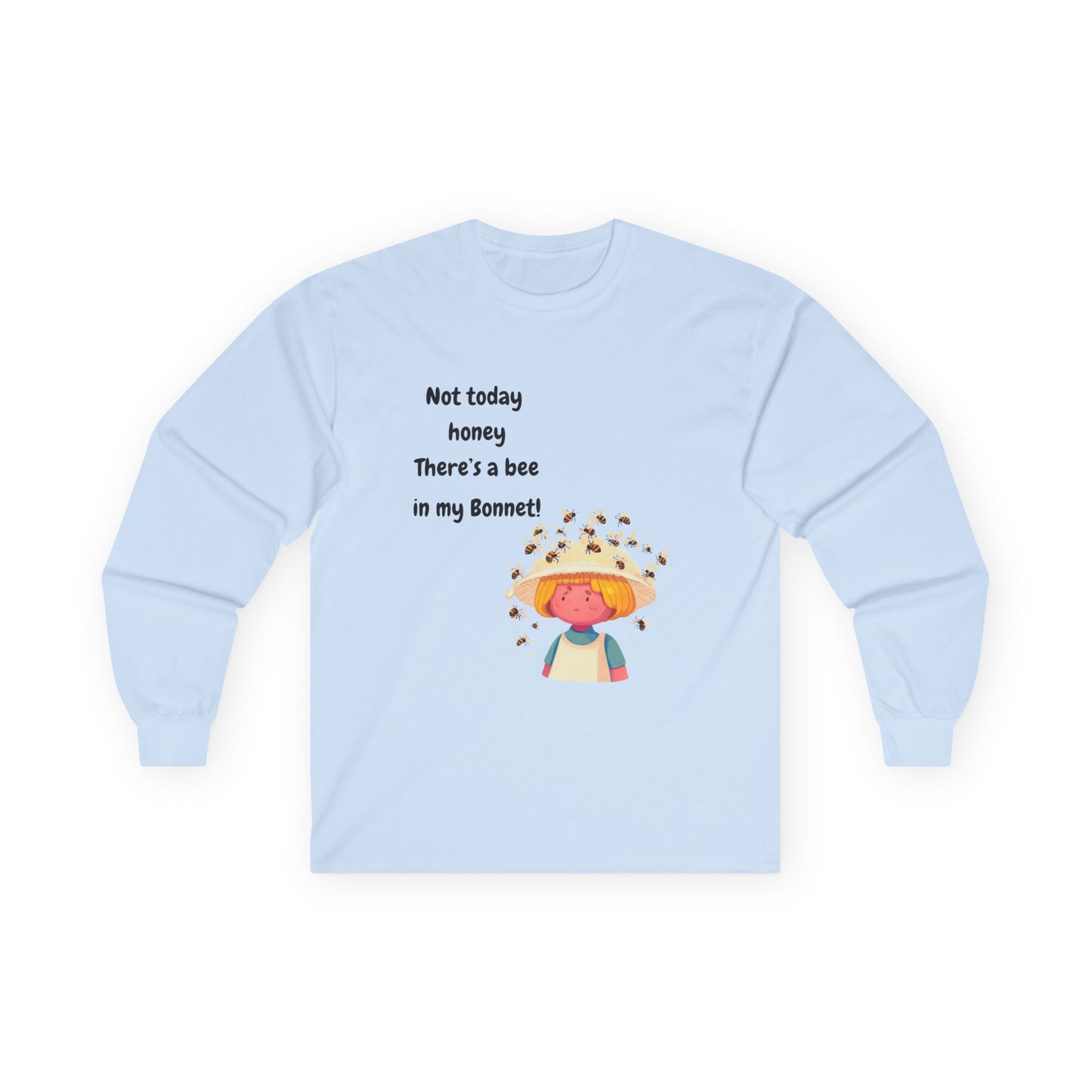 T-Shirt Unisex Long Sleeve Tee with Funny Bee Design Casual Wear Gift for Her Birthday, Summer Outfit Humorous Shirt