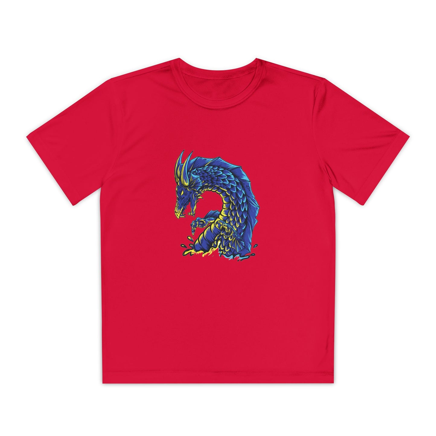 T-Shirt  Youth Dragon Graphic Tee Competitive Spirit Shirt for Kids Epic Dragon Art Birthday Gift Sports Event Apparel
