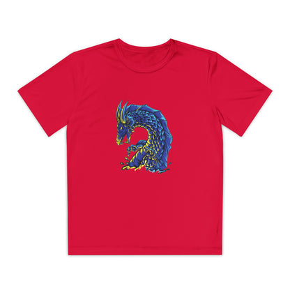 T-Shirt  Youth Dragon Graphic Tee Competitive Spirit Shirt for Kids Epic Dragon Art Birthday Gift Sports Event Apparel