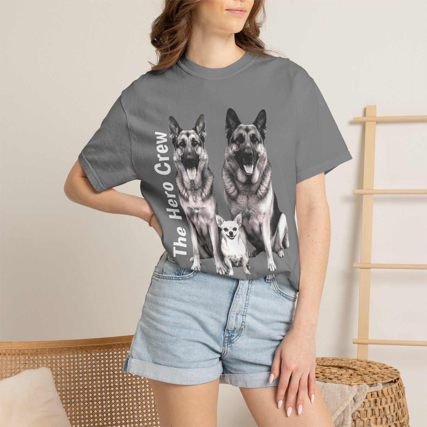 German Shepherd Family T-Shirt — Trio Dog Portrait Tee