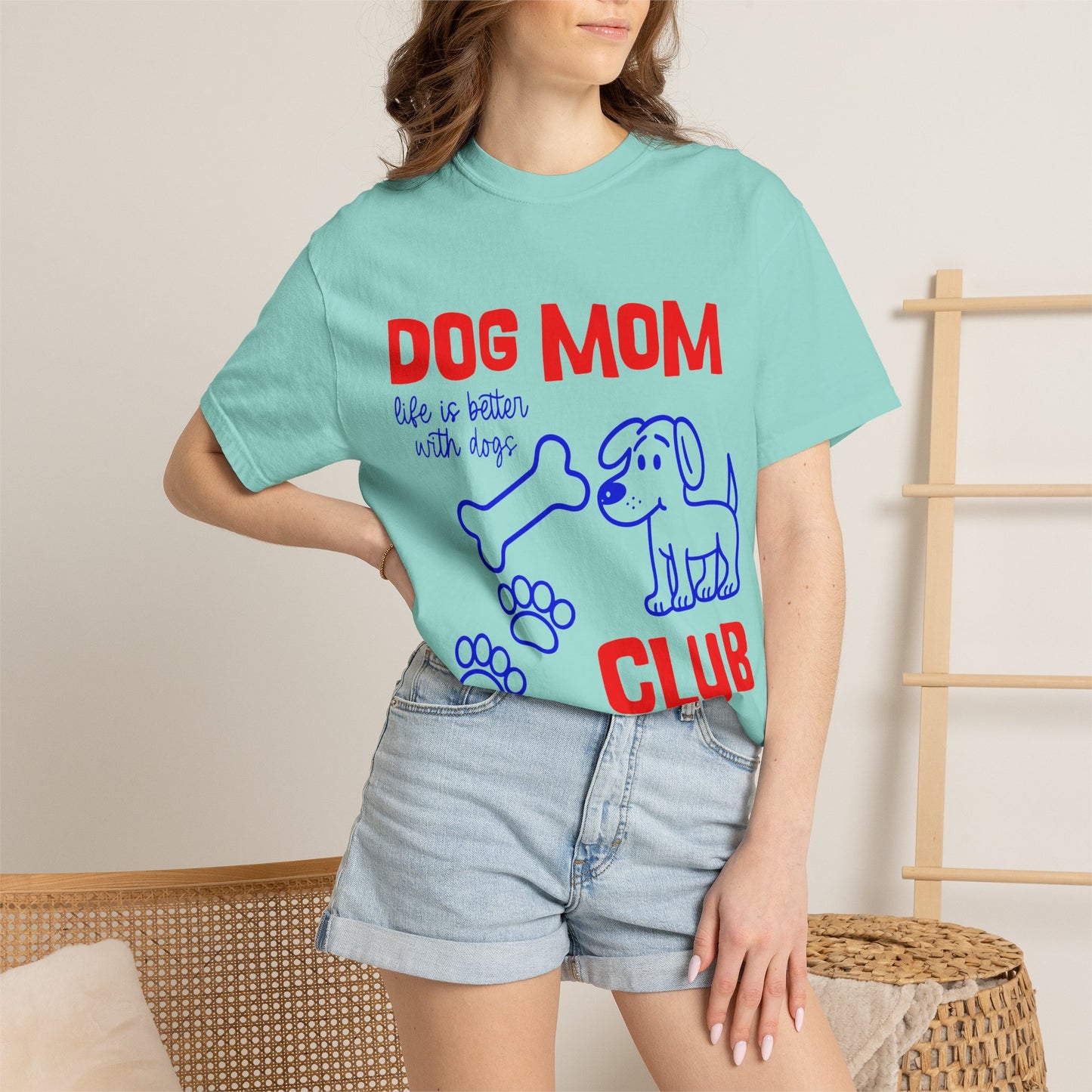 Dog Mom Club T-Shirt — Cute Paw Print & Bone Graphic Tee
