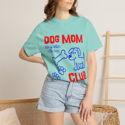 Dog Mom Club T-Shirt — Cute Paw Print & Bone Graphic Tee