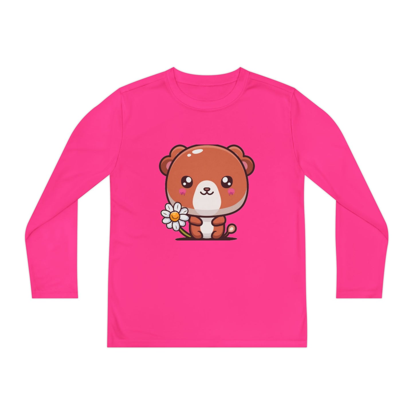 T-Shirt Cute Bear Youth Long Sleeve Competitor Tee Kids Bear Shirt Playful Tee for Boys and Girls Adorable Spring Apparel Gift