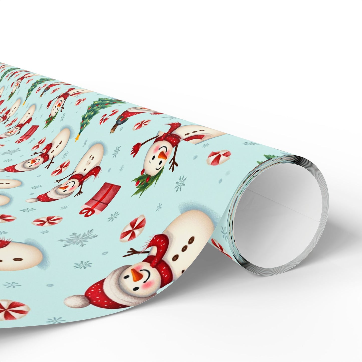 Festive Christmas Wrapping Paper, Holiday Gift Wrap, Snowman and Santa Print, Perfect for Christmas, Birthdays, and New Year Celebrations