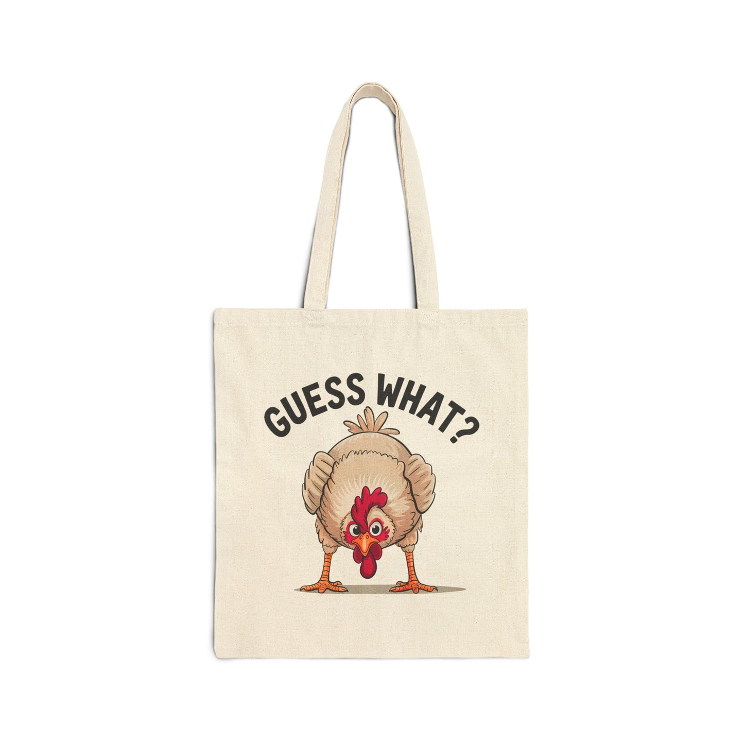 Tote Bag Funny "Guess What? Chicken Butt!" Canvas Tote Humorous Tote Conversation Starter
