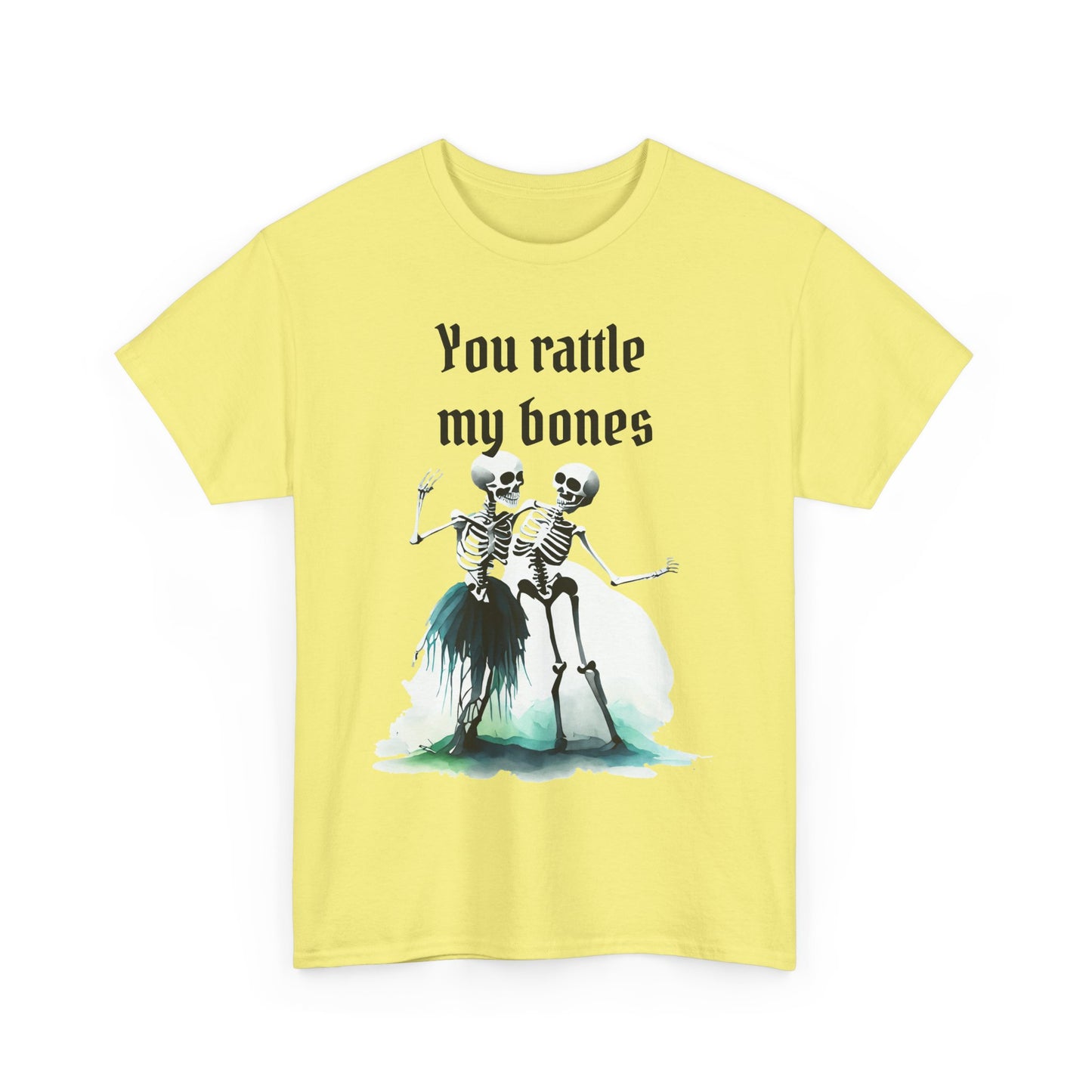 T-Shirt Skeleton Dance Tee  You Rattle My Bones Halloween Shirt Unisex Graphic Tee Cute Skeleton Costume Spooky Season Apparel