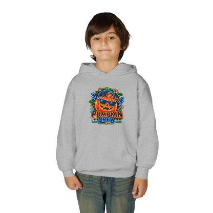 Youth Pumpkin Crew Hoodie — Cute Jack-O’-Lantern Halloween Sweatshirt