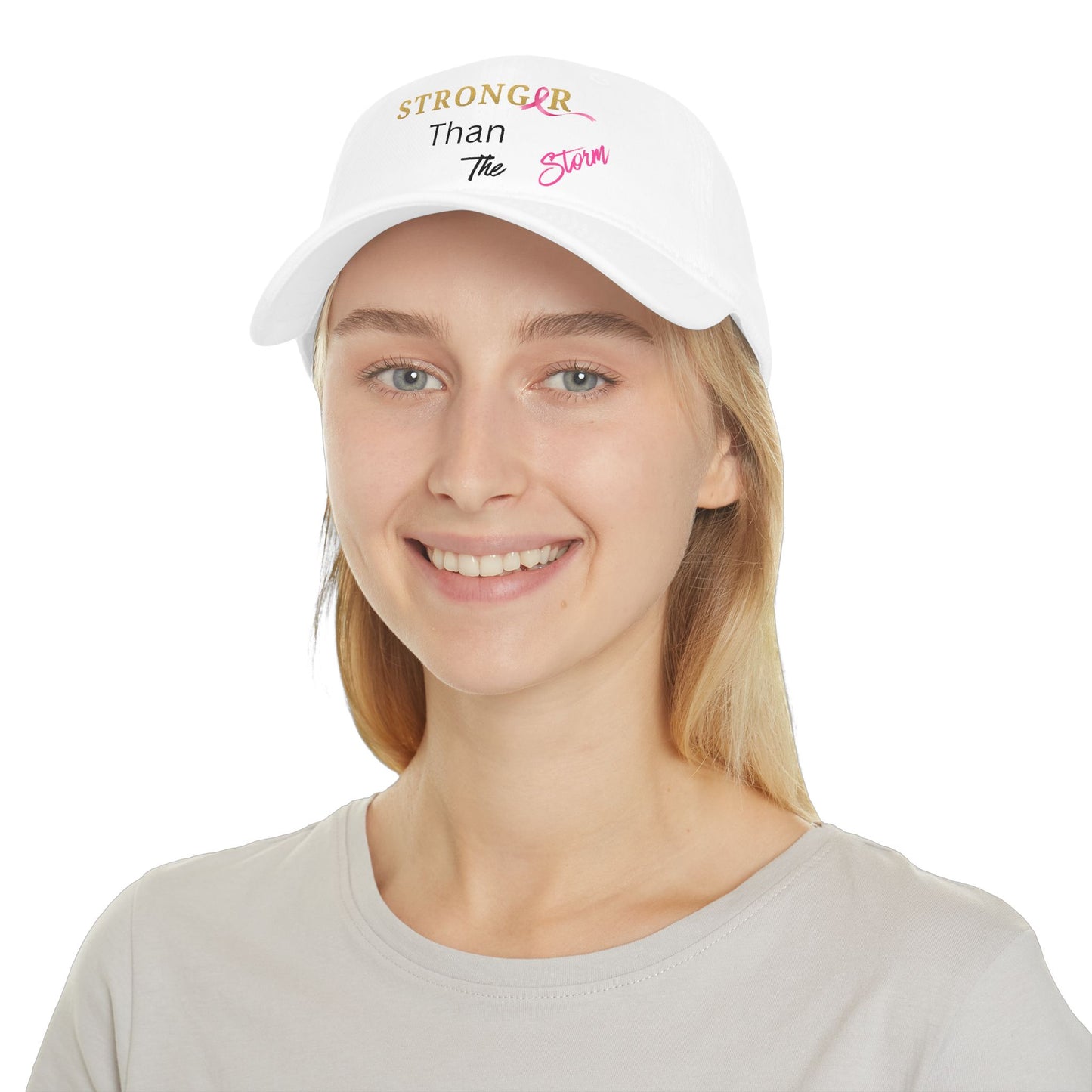 Baseball Cap Stronger Than The Storm Inspirational Low Profile Hat Cancer Awareness Gift