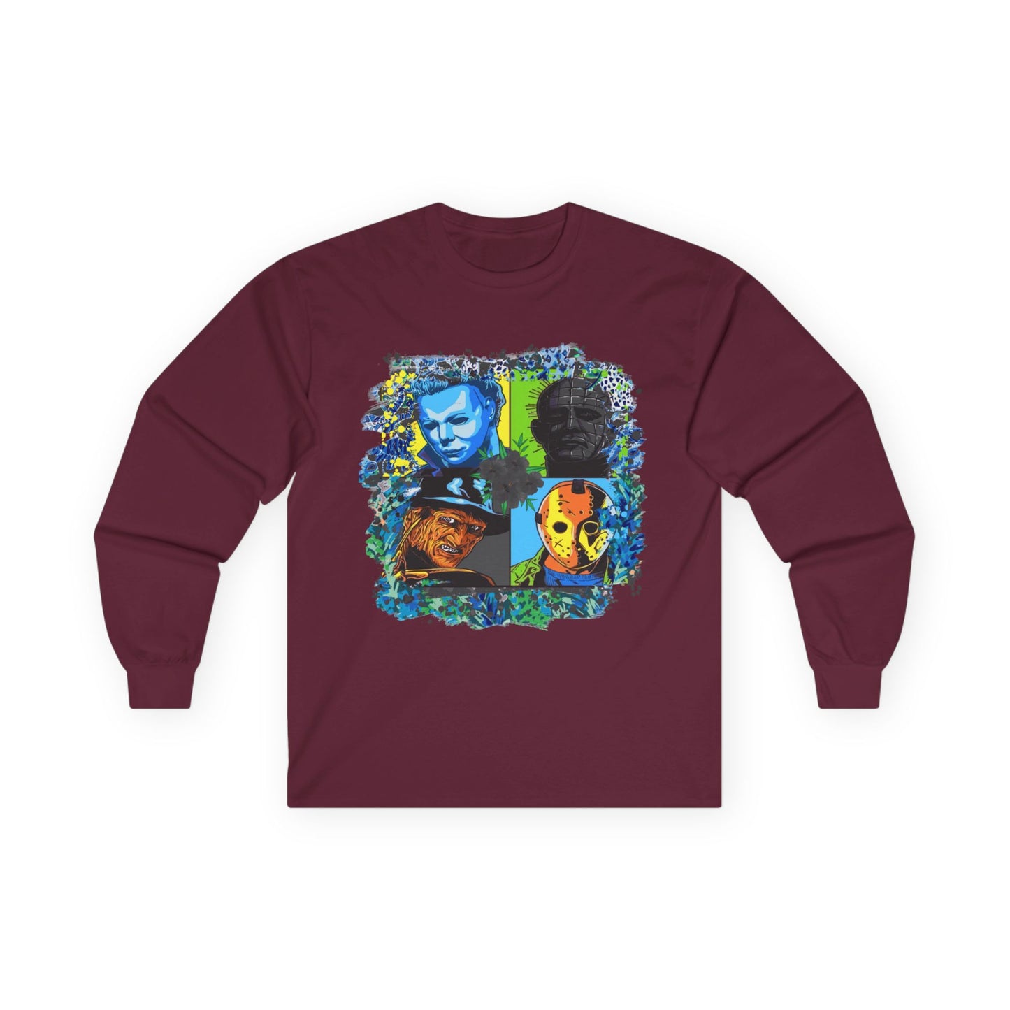 T-Shirt Artistic Long Sleeve Tee Unique Graphic Apparel Unisex Casual Wear Gift for Art Lovers Eco-Friendly Fashion Comfortable Layering Halloween