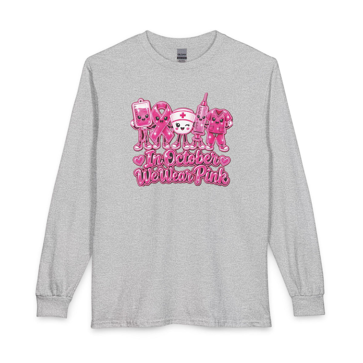 Breast Cancer Awareness Long Sleeve Shirt - "In October We Wear Pink"