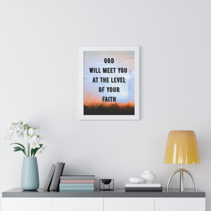 Framed Vertical Poster for Home Decor Motivational Wall Art Faith-Based Gift Spiritual Decor Inspirational Christian
