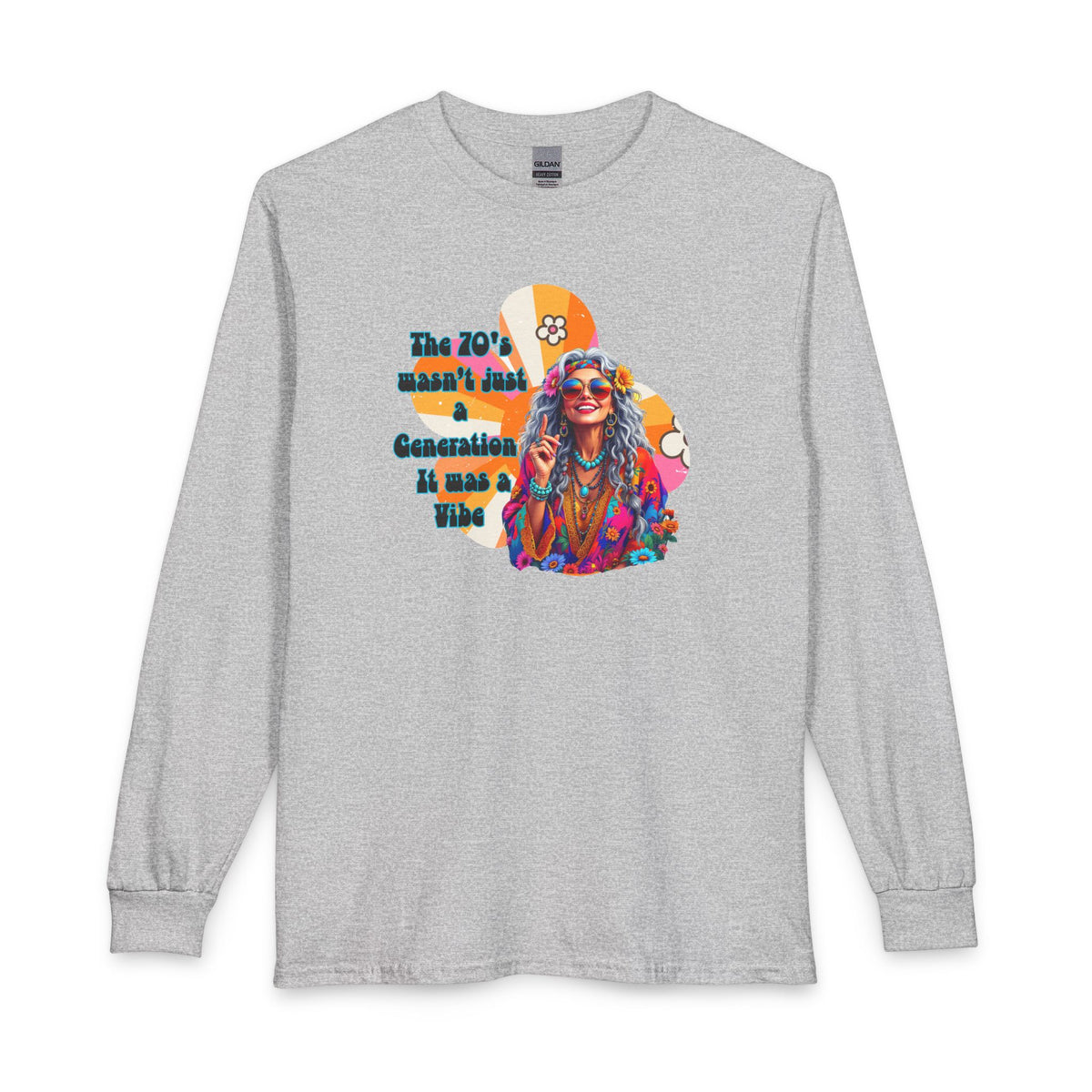 70s Hippie Long Sleeve T‑Shirt – “The 70's Wasn’t Just a Generation, It Was a Vibe”
