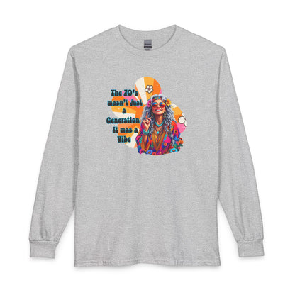 70s Hippie Long Sleeve T‑Shirt – “The 70's Wasn’t Just a Generation, It Was a Vibe”