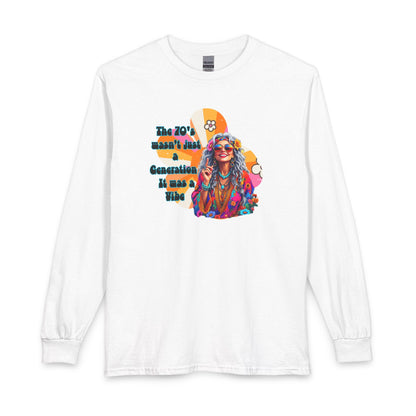 70s Hippie Long Sleeve T‑Shirt – “The 70's Wasn’t Just a Generation, It Was a Vibe”
