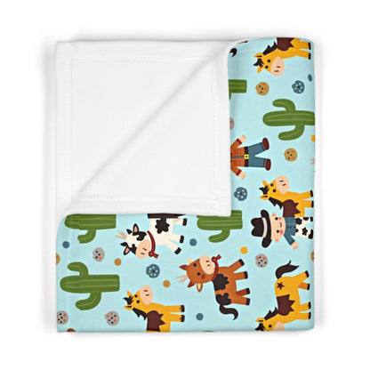 Baby Blanket Adorable Cowboy Themed Perfect for Nursery Baby Shower Gift Infant Comfort Playtime Accessory Unique Blend of Fun