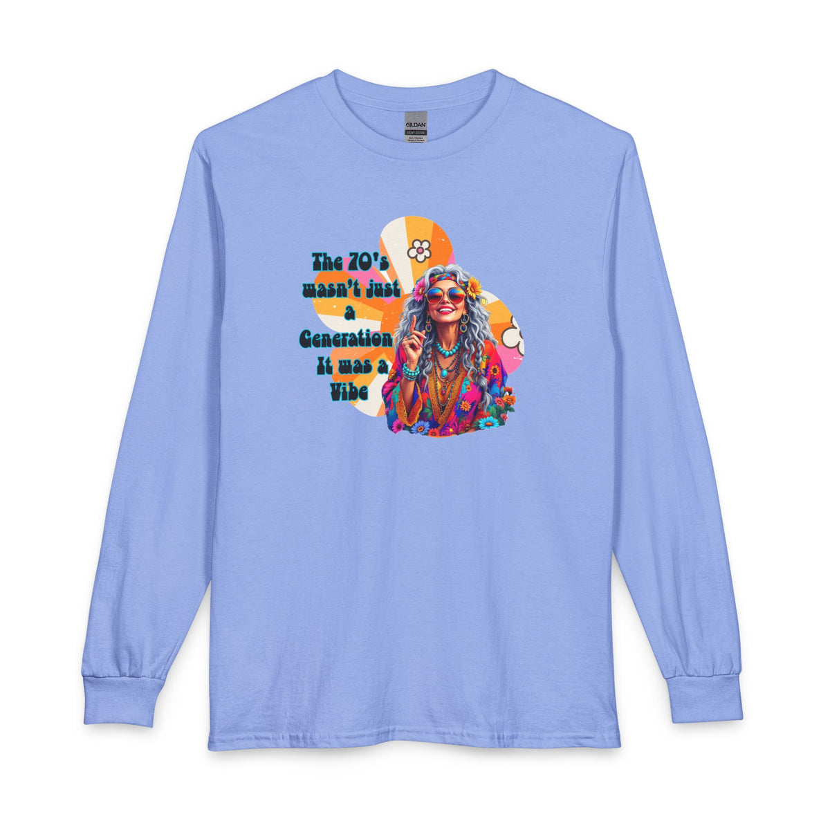 70s Hippie Long Sleeve T‑Shirt – “The 70's Wasn’t Just a Generation, It Was a Vibe”