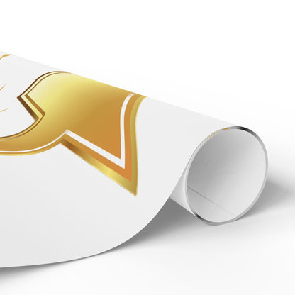 Gold Star Wrapping Paper Roll - Festive Birthday & Celebration Gift Wrap