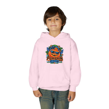 Youth Pumpkin Crew Hoodie — Cute Jack-O’-Lantern Halloween Sweatshirt
