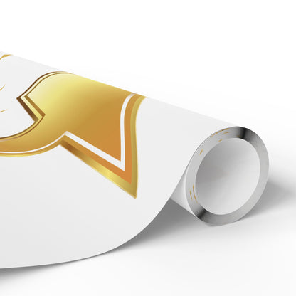 Gold Star Wrapping Paper Roll - Festive Birthday & Celebration Gift Wrap