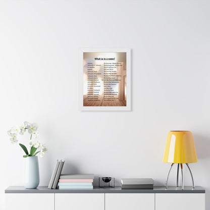 Framed Name Poster Inspirational Wall Art Spiritual Gift Home Decor Unique Name Meaning Print Personalized Artwork Christian