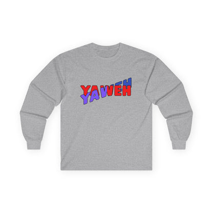 T-Shirt Long Sleeve Tee with 'YAWEH' Design Comfortable Casual Wear Gift for Friends or anyone Unique Shirt for Everyday Christian Style
