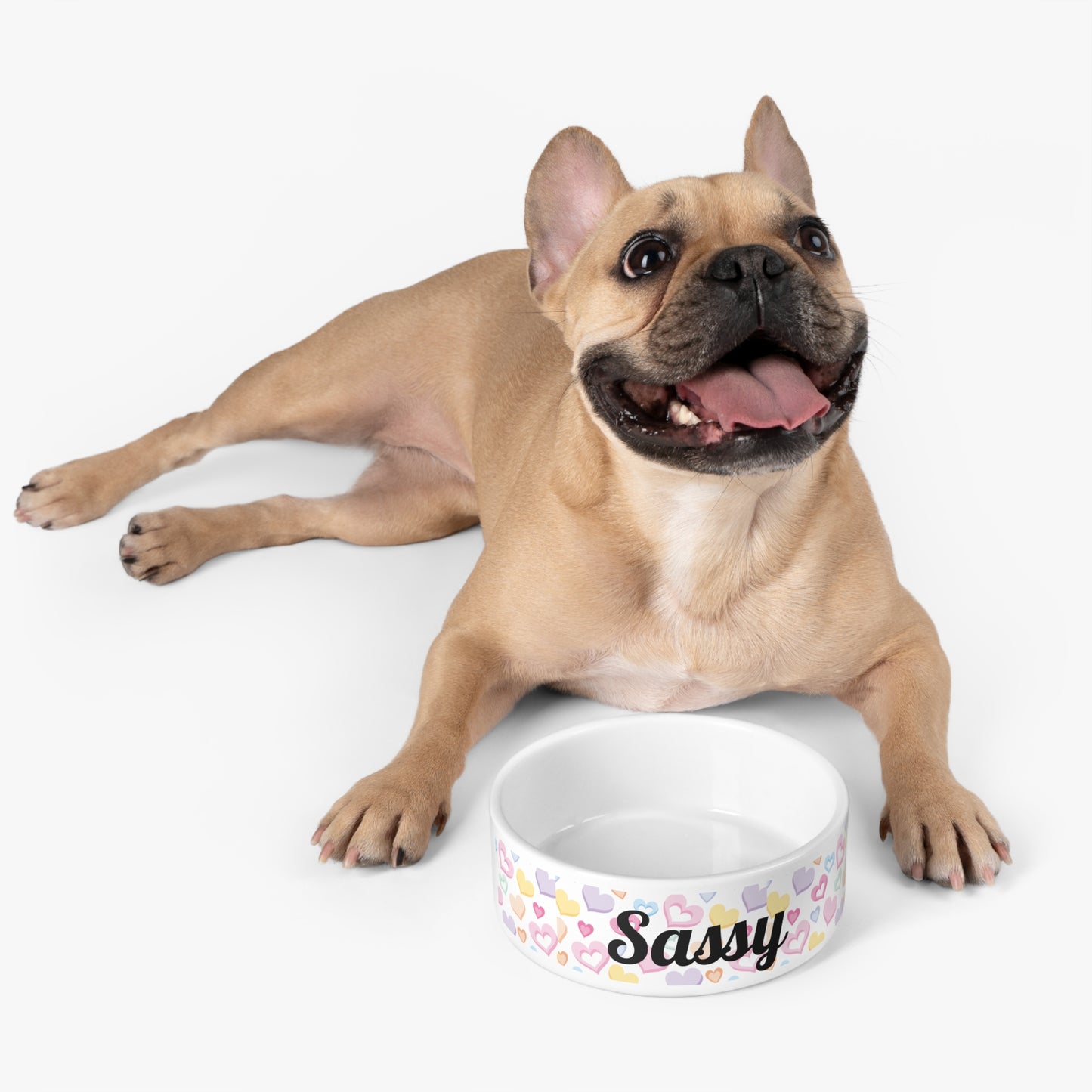 Custom Pet Feeding Bowl Personalized Pet Gift With Name Customized Bowl Dishwasher Safe Microwave Friendly Pet Dish Heart Design Custom Text