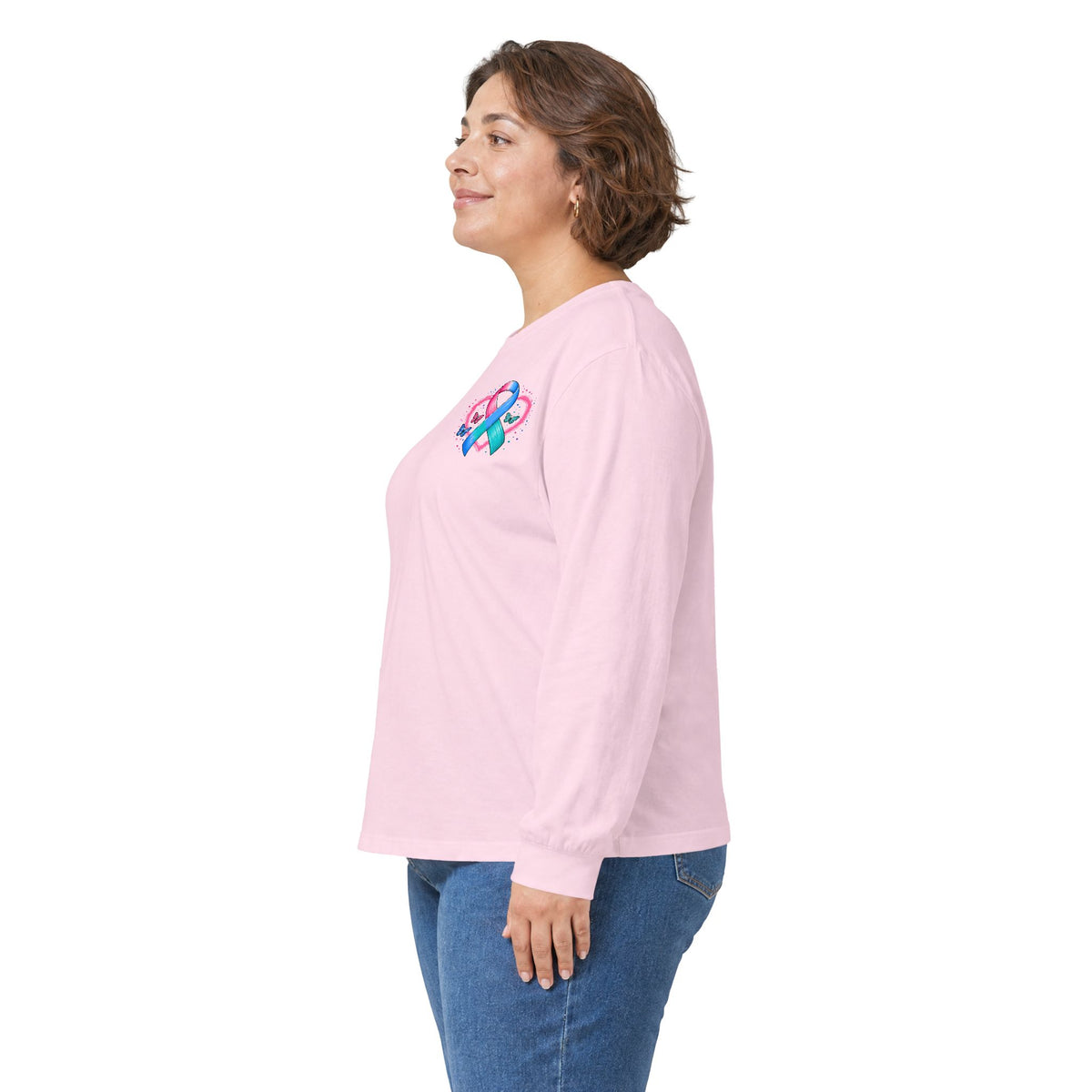 Thyroid Cancer Awareness Long Sleeve Tee – 'Stronger Than the Storm' Support Shirt