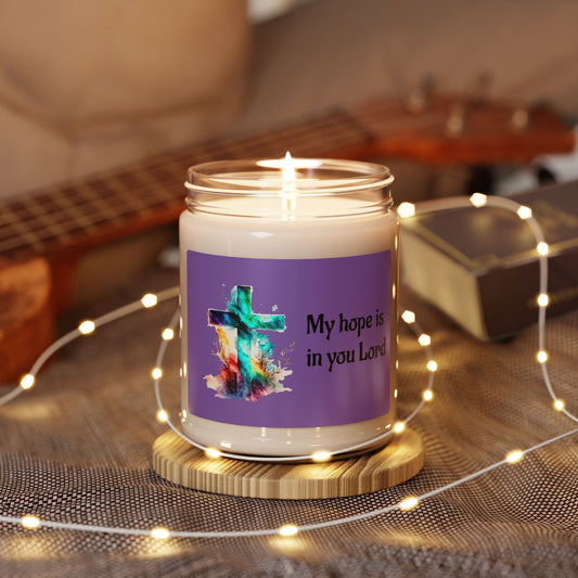 Candle Aromatherapy Inspirational Scented Soy Candle My Hope is in You Lord Relaxation Gift Spiritual Home Decor Christian