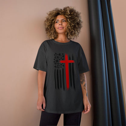 T-Shirt Christian Freedom Faith Shirt for Patriots Inspirational Tee for Veterans Christian Apparel for Independence Day USA Flag Shirt