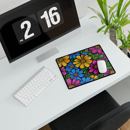 Floral Pop Desk Mat — Colorful Daisy Mouse Pad