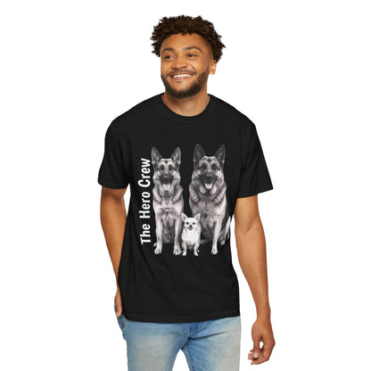 German Shepherd Family T-Shirt — Trio Dog Portrait Tee