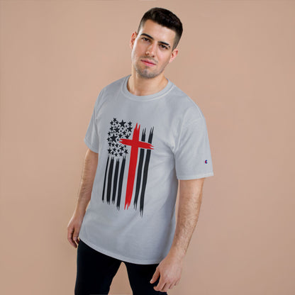 T-Shirt Christian Freedom Faith Shirt for Patriots Inspirational Tee for Veterans Christian Apparel for Independence Day USA Flag Shirt