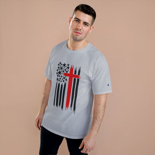 T-Shirt Christian Freedom Faith Shirt for Patriots Inspirational Tee for Veterans Christian Apparel for Independence Day USA Flag Shirt