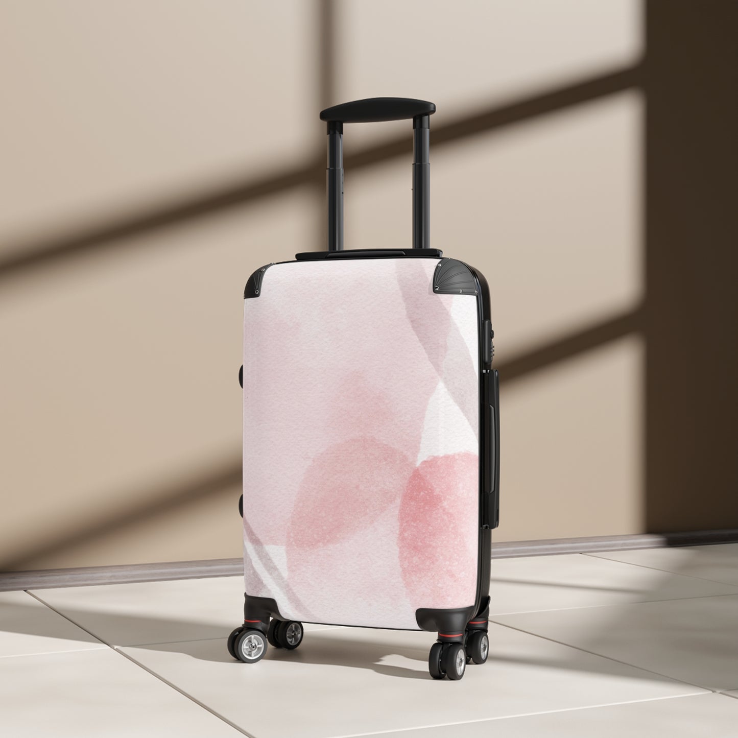 Blush Watercolor Carry-On Suitcase Lightweight Floral Travel Luggage