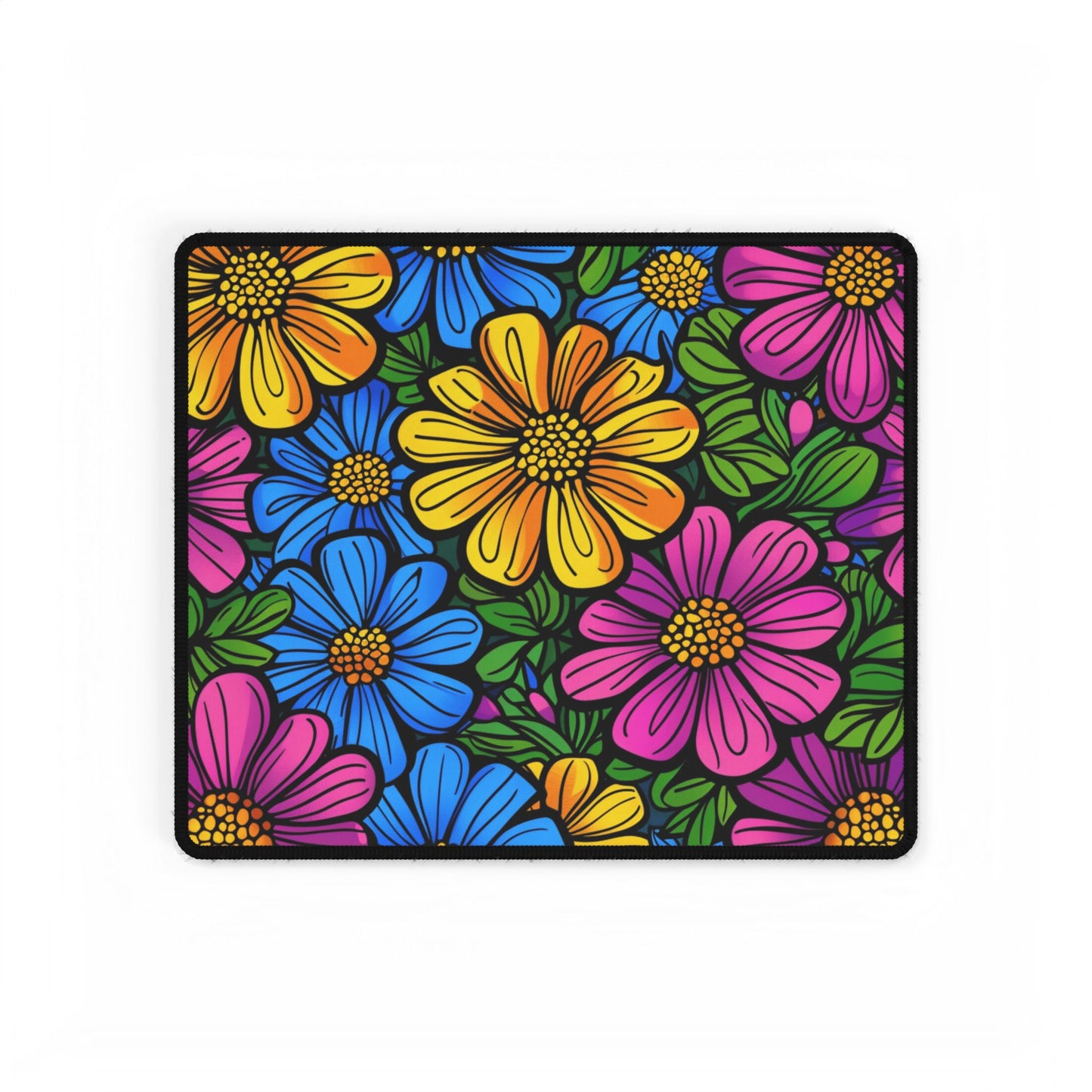 Floral Pop Desk Mat — Colorful Daisy Mouse Pad