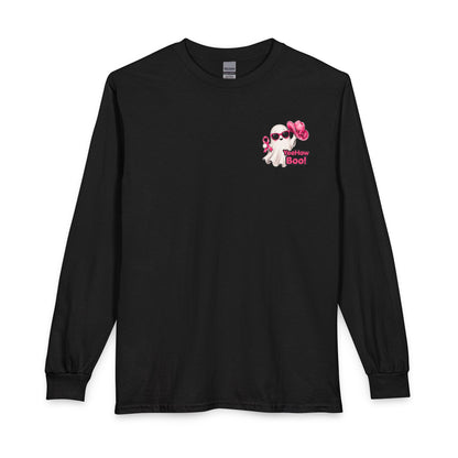 Breast Cancer Awareness Long Sleeve — "In October We Wear Pink" Ghost Tee