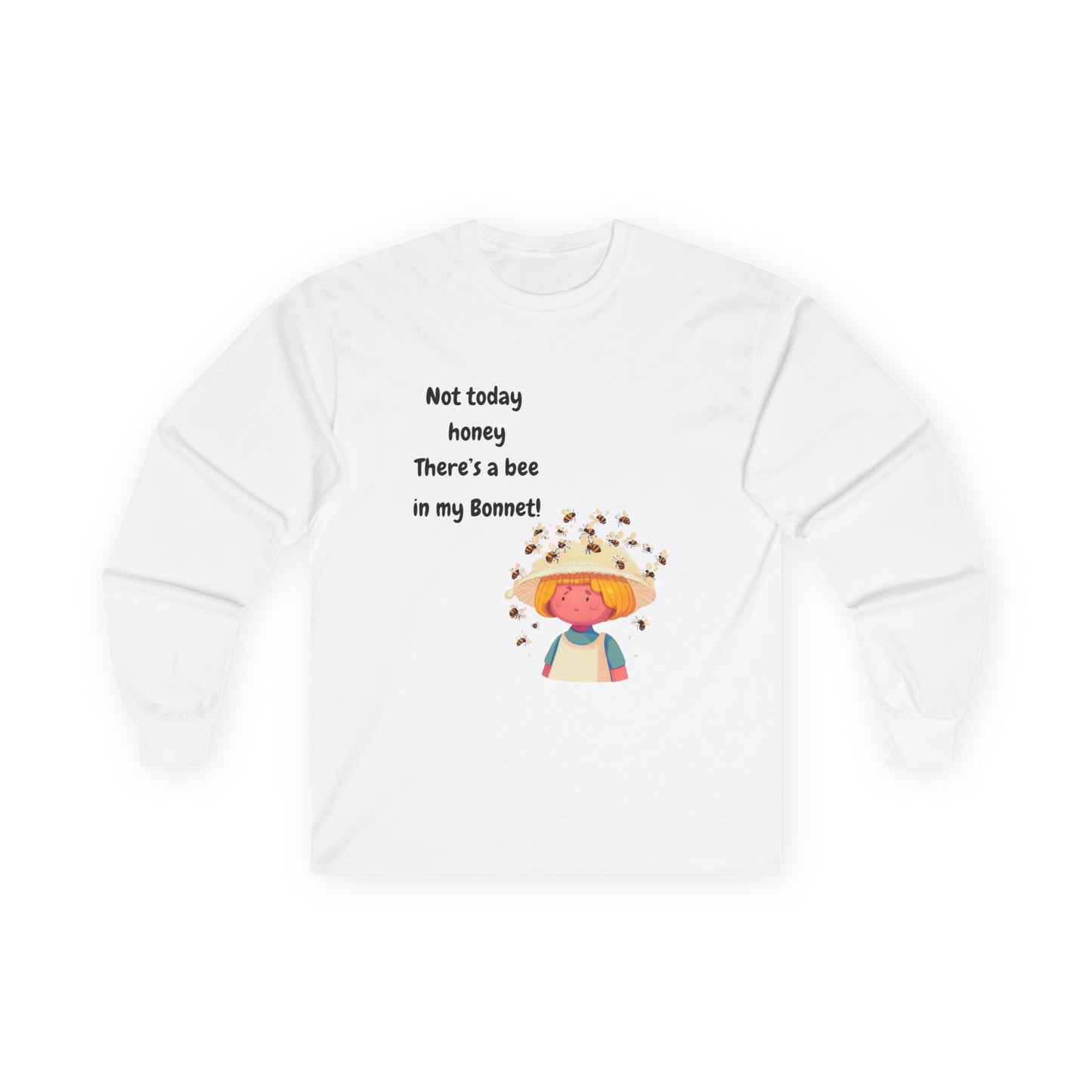 T-Shirt Unisex Long Sleeve Tee with Funny Bee Design Casual Wear Gift for Her Birthday, Summer Outfit Humorous Shirt