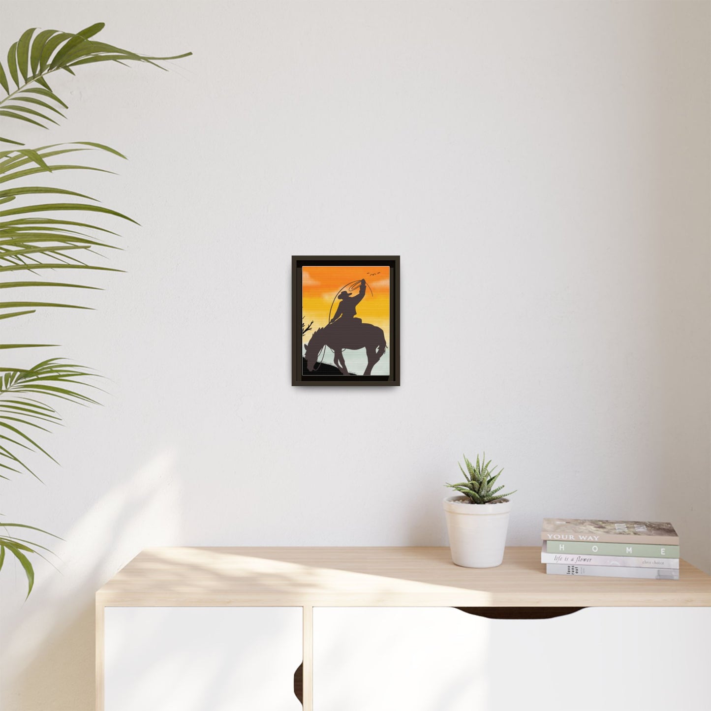 Framed Cowboy Rodeo Art Print Canvas Wall Decor Western Home Decor Rustic Cowboy Gift Equestrian Wall Art Country Themed Art Housewarming Gift