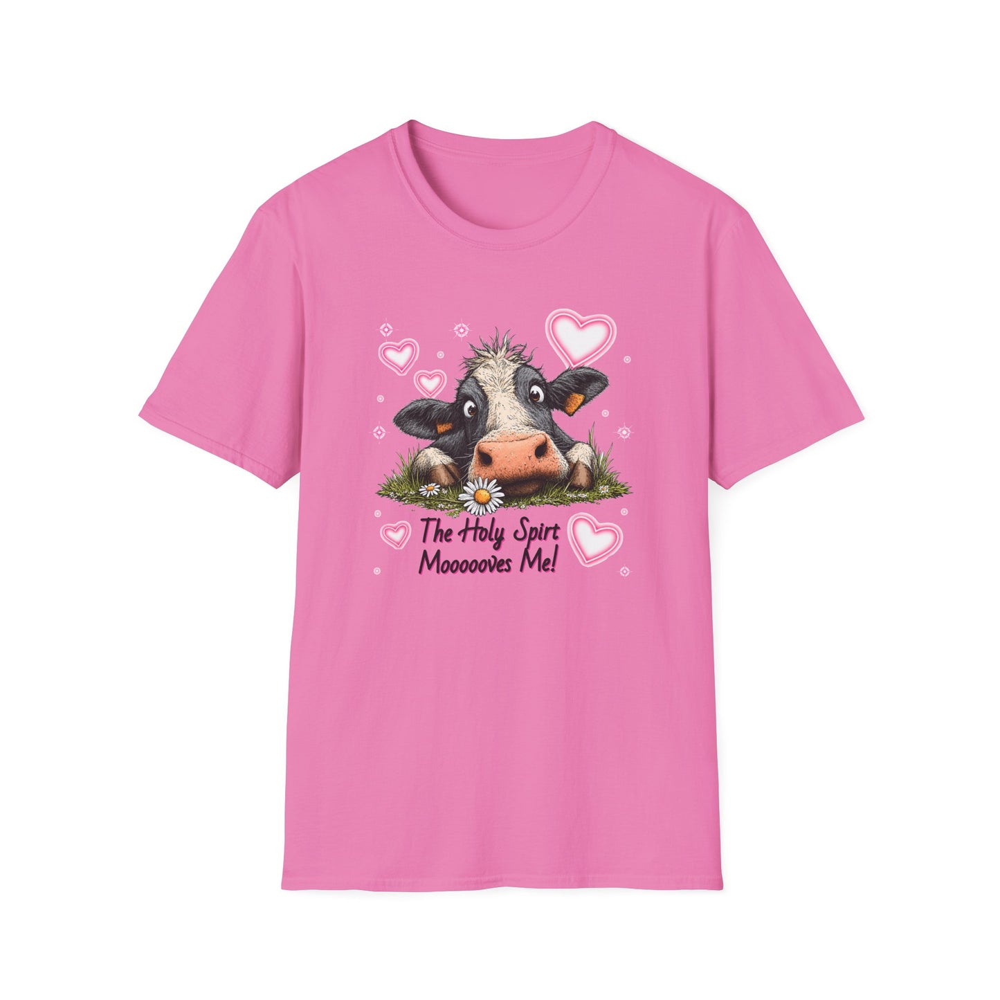 Holy Spirit T-shirt – Funny Faith-inspired Cow Design in 100% Cotton